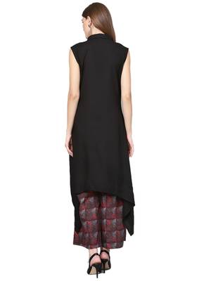 Black printed liva kurta with palazzo 2