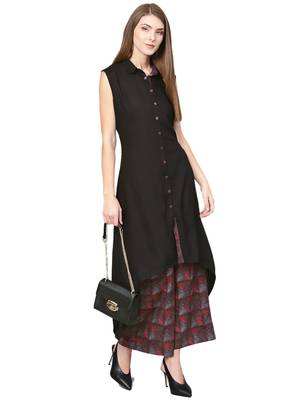 Black printed liva kurta with palazzo 3