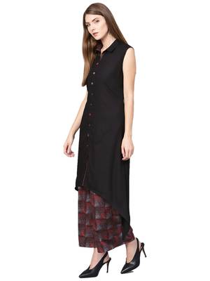 Black printed liva kurta with palazzo 4