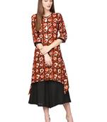 Multicolor printed liva kurtas-and-kurtis