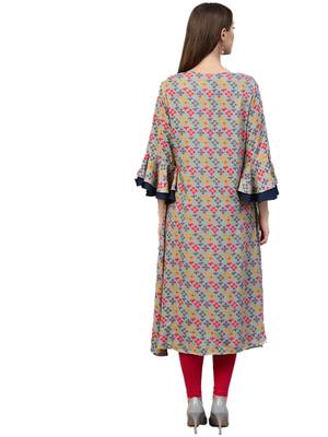 Grey printed liva kurtas-and-kurtis 2