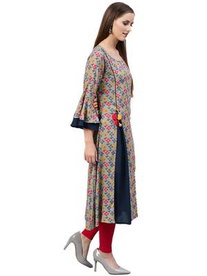 Grey printed liva kurtas-and-kurtis 4