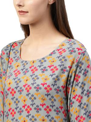 Grey printed liva kurtas-and-kurtis 5