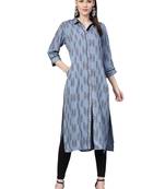 Blue printed liva kurtas-and-kurtis