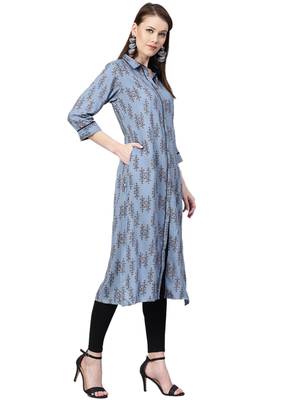 Blue printed liva kurtas-and-kurtis 4