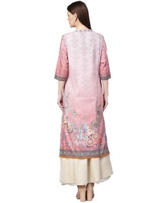 Pink printed viscose kurtas-and-kurtis 2