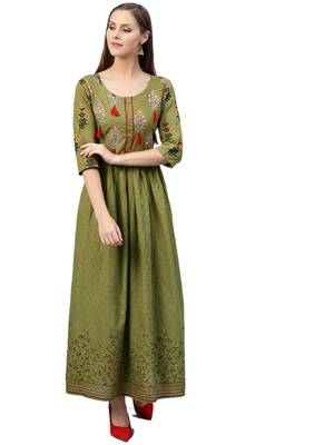 Green printed cotton kurtas-and-kurtis 1