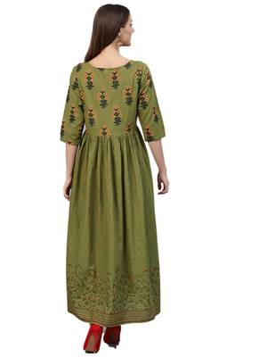 Green printed cotton kurtas-and-kurtis 2
