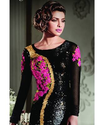 black embroidered georgette unstitched salwar with dupatta 2