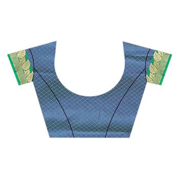 Purple woven banarasi silk saree with blouse 4