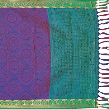 Purple woven banarasi silk saree with blouse 5