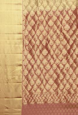 CLASSICATE From The House Of The Chennai Silks Women's Beige Dharmavaram Silk Saree With Running Blouse 4