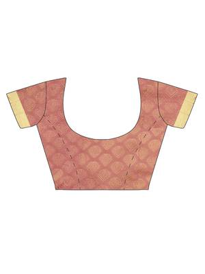 CLASSICATE From The House Of The Chennai Silks Women's Beige Dharmavaram Silk Saree With Running Blouse 5