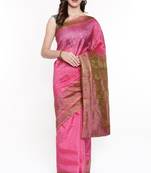 CLASSICATE From The House Of The Chennai Silks Women's Pink Dharmavaram Silk Saree With Running Blouse