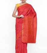 CLASSICATE From The House Of The Chennai Silks Women's Red Dharmavaram Silk Saree With Running Blouse