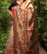 Multicolor Printed Tassar Silk Saree With Blouse