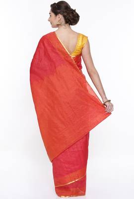 CLASSICATE From The House Of The Chennai Silks Women's Red Dharmavaram Silk Saree With Running Blouse 3