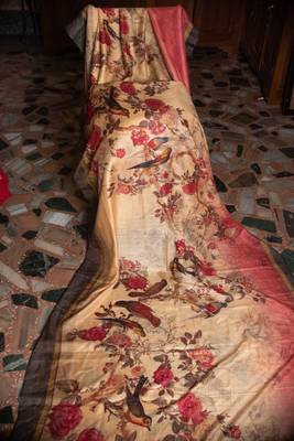 Multicolor Printed Tussar Silk Saree With Blouse 3