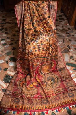 Multicolor Printed Tussar Silk Saree With Blouse 3