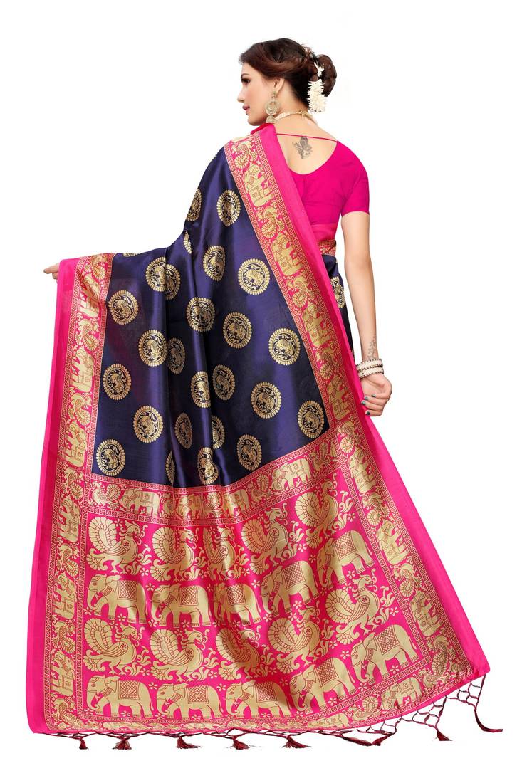 Multicolor Printed Art Silk Saree With Blouse Pack Of 3 Saree