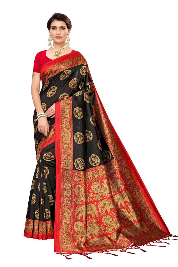 Multicolor Printed Art Silk Saree With Blouse Pack Of 3 Saree