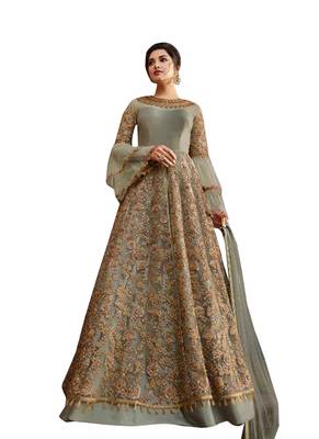 Grey Embroidered Net Salwar 1