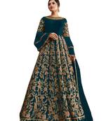 Green Embroidered Net Salwar