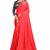 Red hand woven silk saree with blouse