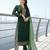 Green embroidered satin salwar