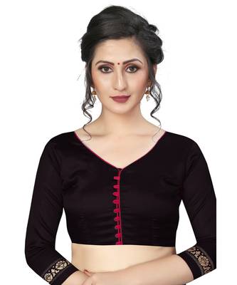 Black  printed Art Silk saree with blouse 3