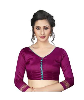 brown printed Art Silk saree with blouse 3