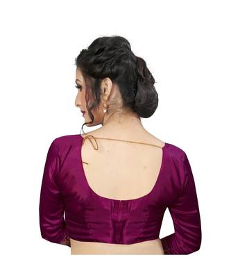 brown printed Art Silk saree with blouse 4