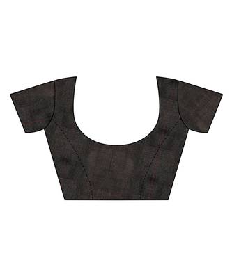 Black  printed Art Silk saree with blouse 3