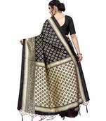 Black  printed Art Silk saree with blouse