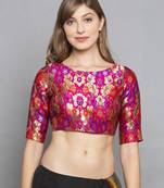 Rani Pink Brocade Saree Blouse