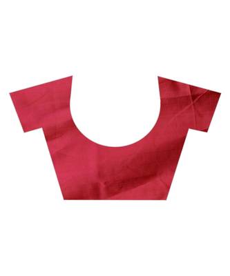 Red  printed Art Silk saree with blouse 3