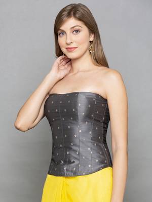 Light Grey  Taffeta Corset 3