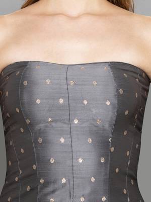 Light Grey  Taffeta Corset 4