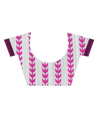 Pink printed Art Silk saree with blouse 3