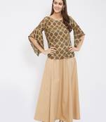 Beige Chanderi Skirt