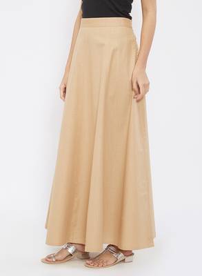 Beige Chanderi Skirt 4