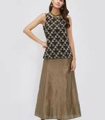 Mud Grey Chanderi Skirt