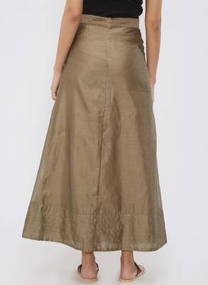 Mud Grey Chanderi Skirt 2