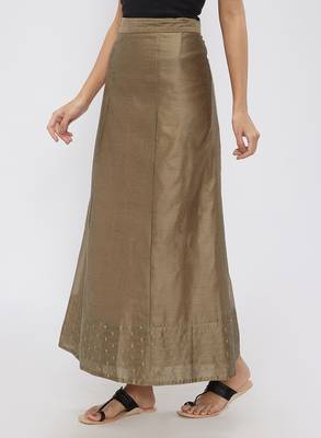 Mud Grey Chanderi Skirt 3