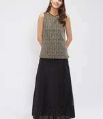 Black Chanderi with buti Skirt