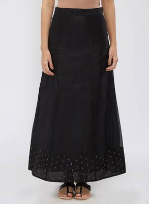 Black Chanderi with buti Skirt 2