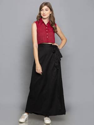 Front Wrap around flared plazo 1