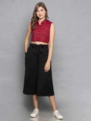 Black Culottes with belt 1