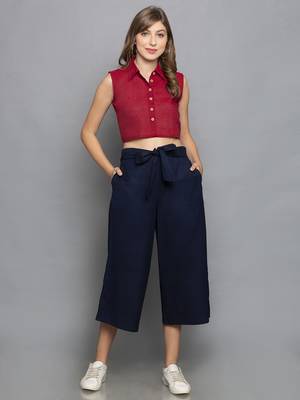 Navy BlueCulottes with belt 1