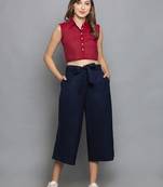 Navy BlueCulottes with belt